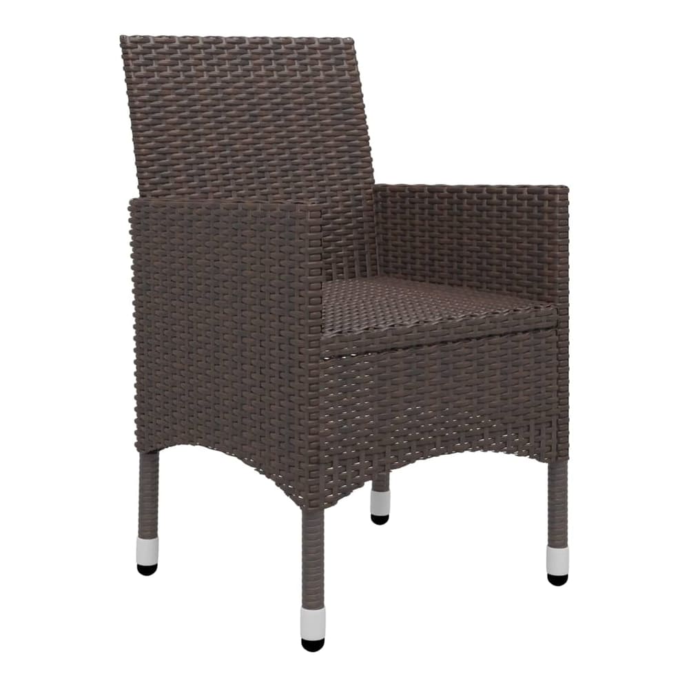 5 Piece Garden Dining Set with Cushions Brown 88 cm table length