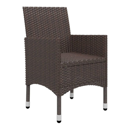 5 Piece Garden Dining Set with Cushions Brown 88 cm table length