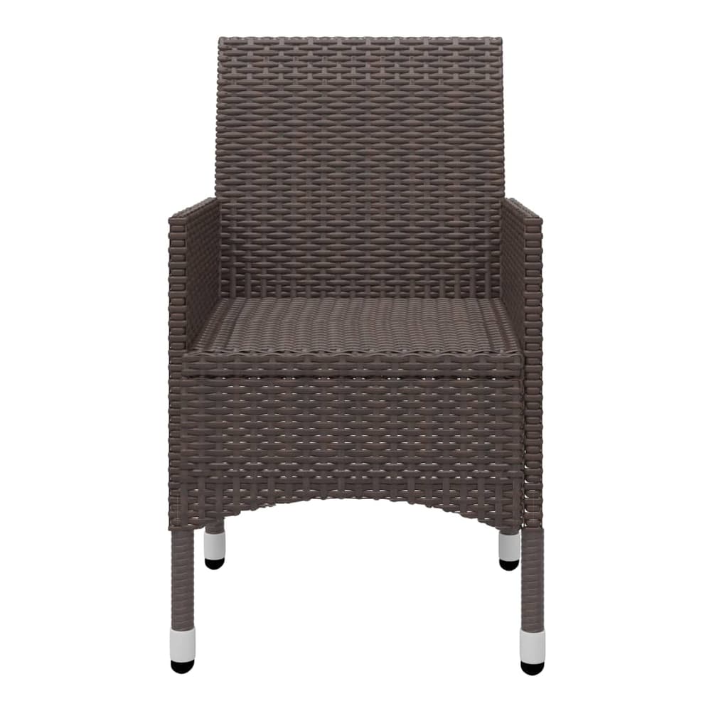 5 Piece Garden Dining Set with Cushions Brown 88 cm table length