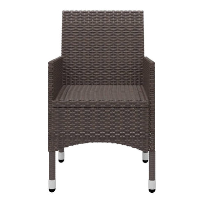 5 Piece Garden Dining Set with Cushions Brown 88 cm table length