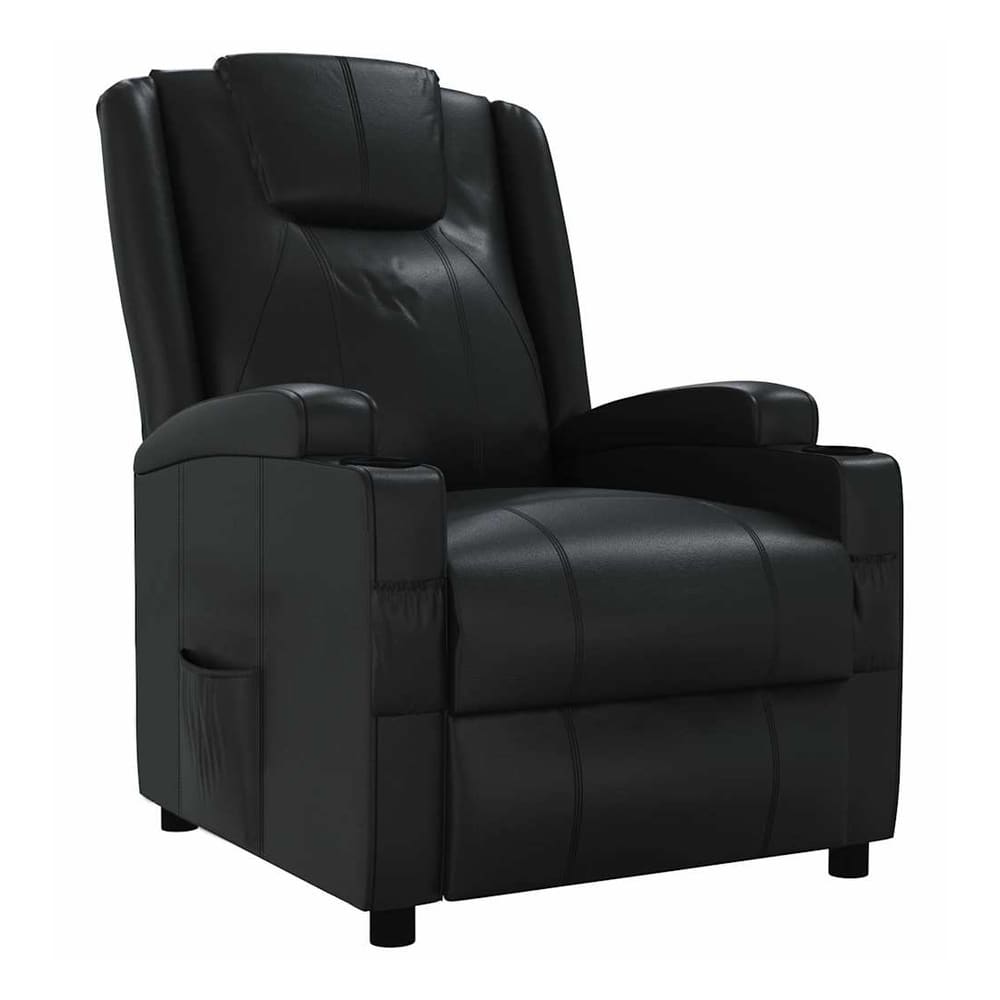 Recliner Chair Faux Leather black