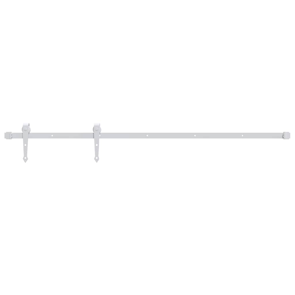 vidaXL Sliding Door Hardware Kit 200 cm Steel White 2