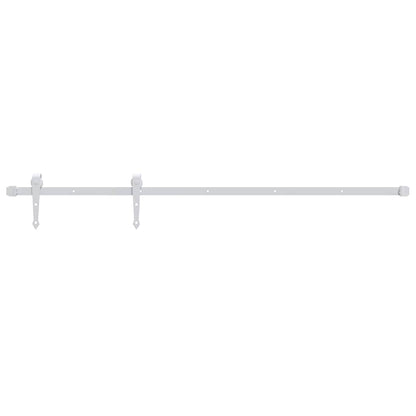 vidaXL Sliding Door Hardware Kit 200 cm Steel White 2