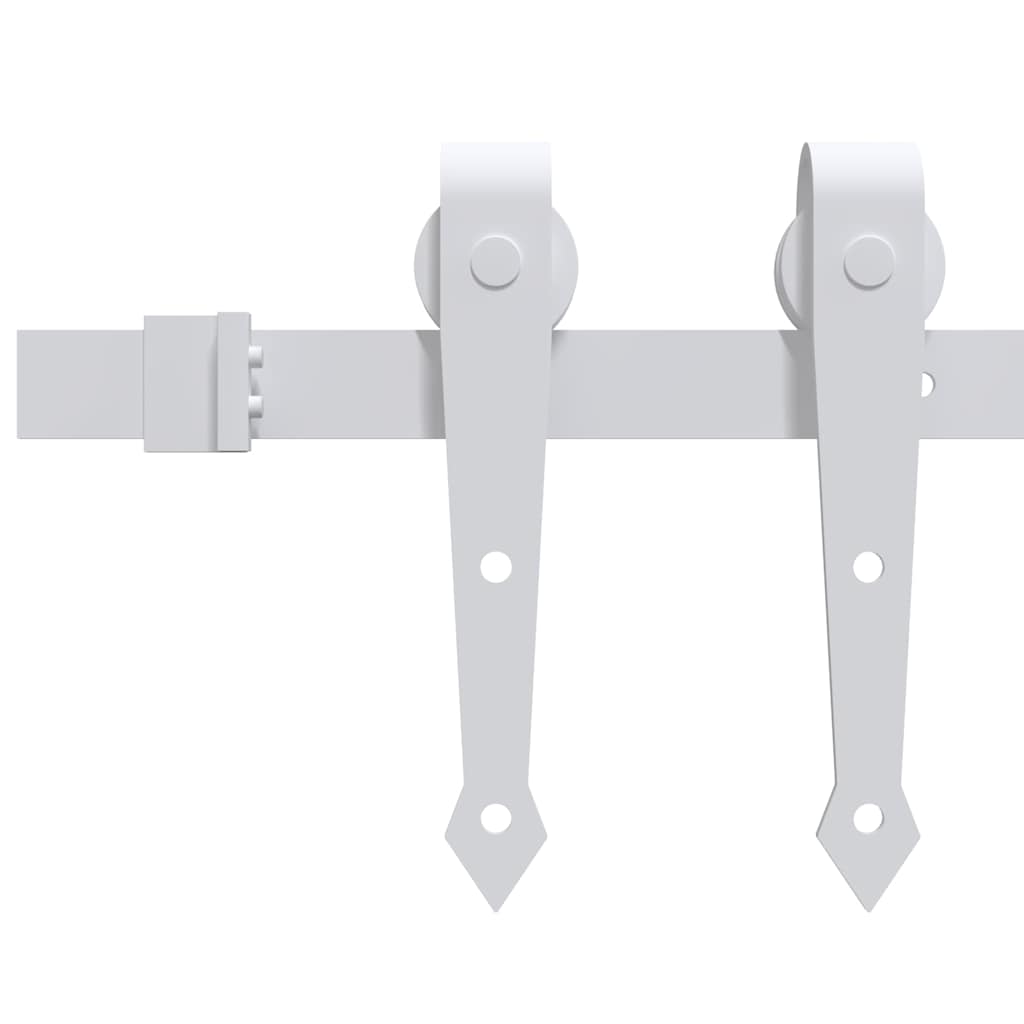vidaXL Sliding Door Hardware Kit 200 cm Steel White 3