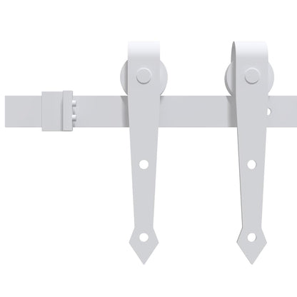 vidaXL Sliding Door Hardware Kit 200 cm Steel White 3