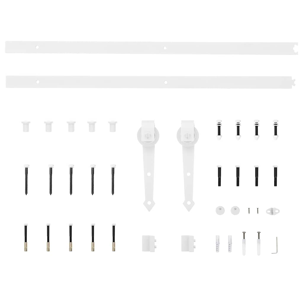 vidaXL Sliding Door Hardware Kit 200 cm Steel White 4