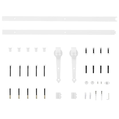 vidaXL Sliding Door Hardware Kit 200 cm Steel White 4