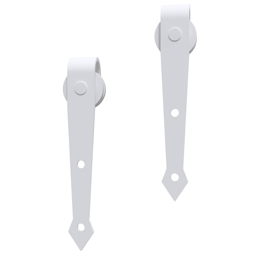 vidaXL Sliding Door Hardware Kit 200 cm Steel White 5