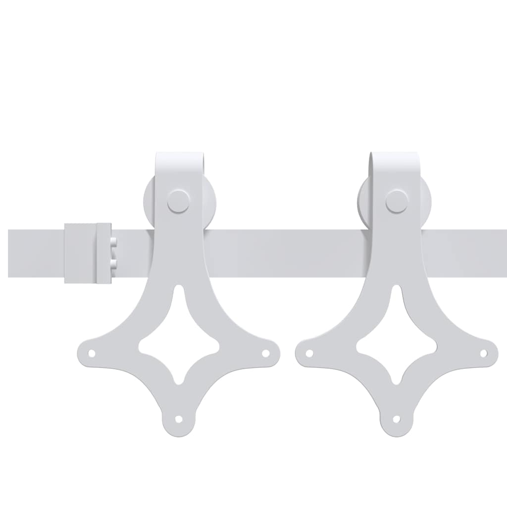 vidaXL Sliding Door Hardware Kit 183 cm Steel White 3
