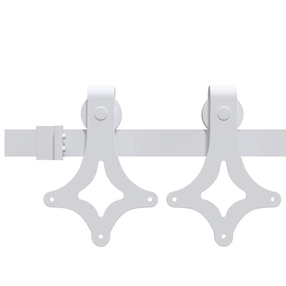 vidaXL Sliding Door Hardware Kit 183 cm Steel White 3