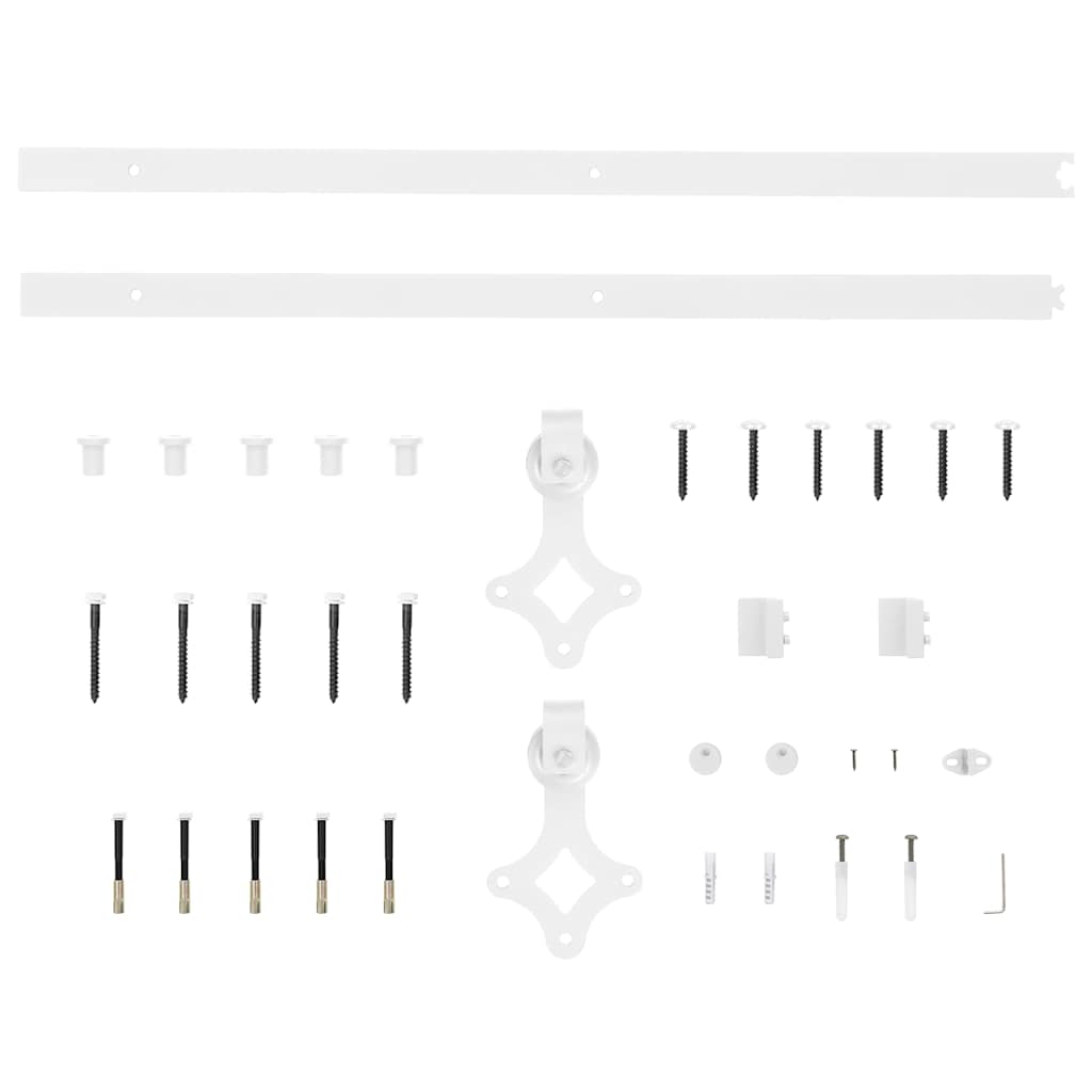 vidaXL Sliding Door Hardware Kit 183 cm Steel White 4
