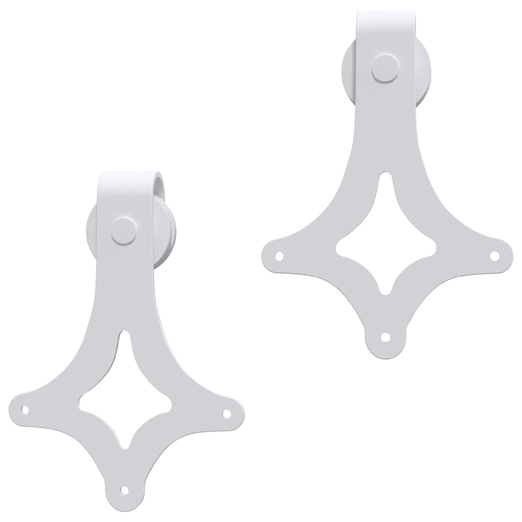vidaXL Sliding Door Hardware Kit 183 cm Steel White 5