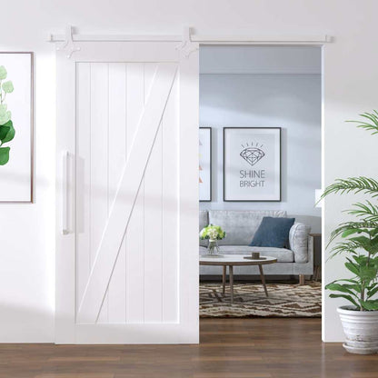 vidaXL Sliding Door Hardware Kit 183 cm Steel White 1