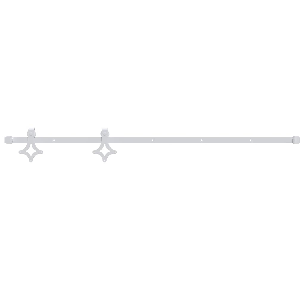 vidaXL Sliding Door Hardware Kit 200 cm Steel White 2
