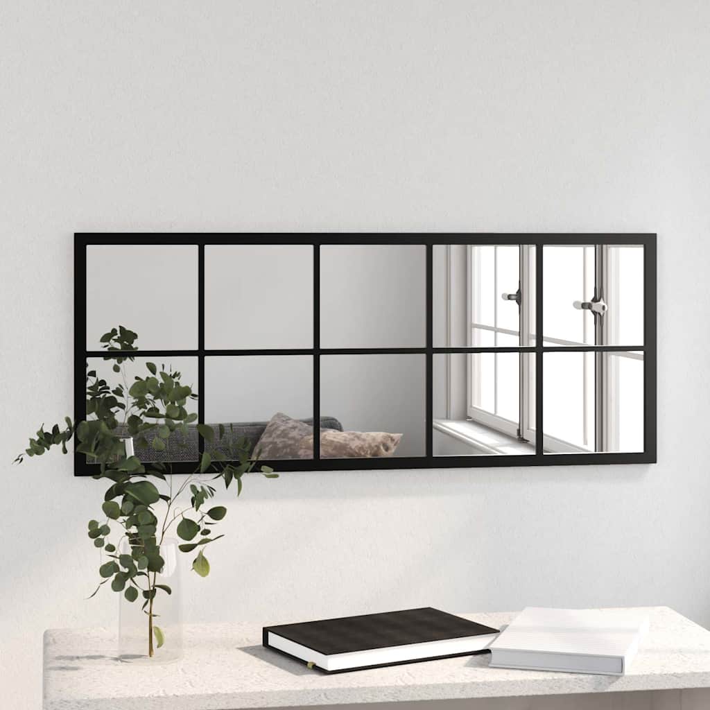 vidaXL Mirror | Black | Metal, Glass | Mirror | Rectangular | Traditional 3