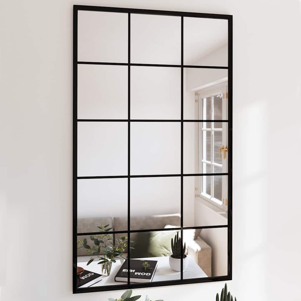 vidaXL Mirror | Black | Metal, Glass | 100x60 cm | Mirror | Rectangular 1