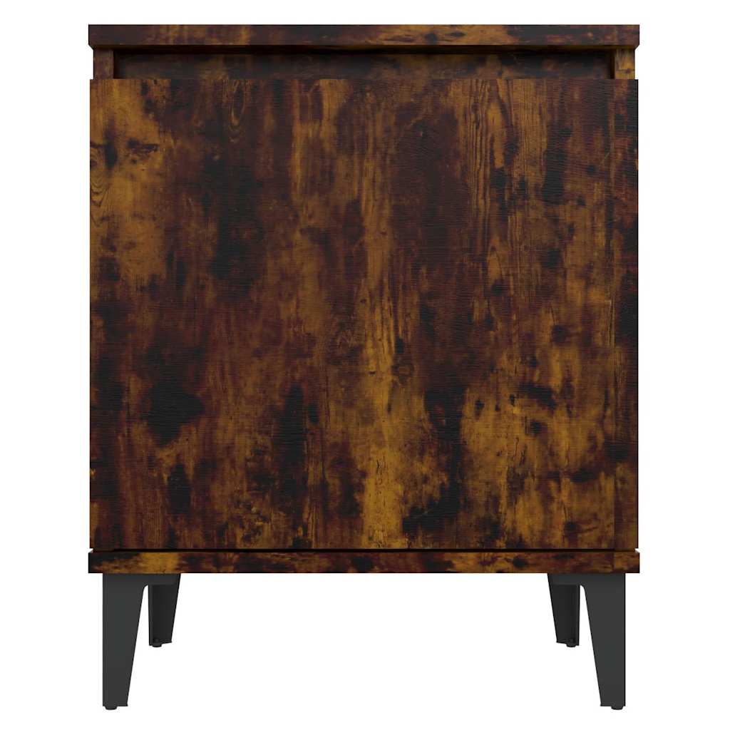 vidaXL Bed Cabinets with Metal Legs Smoked Oak 40x30x50 cm 5