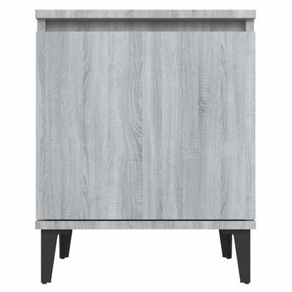 vidaXL Bed Cabinets with Metal Legs Grey Sonoma 40x30x50 cm 5