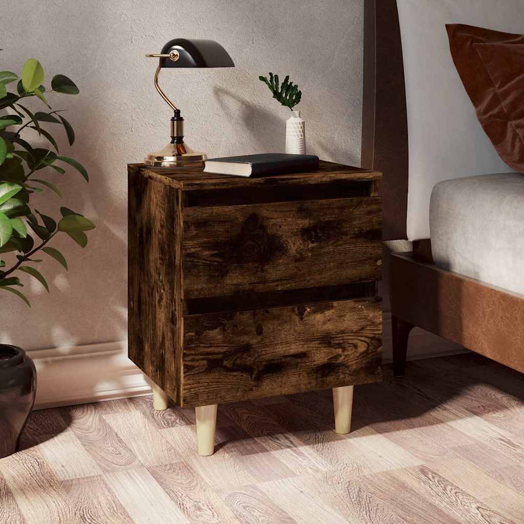 vidaXL Bed Cabinet with Solid Pinewood Legs 40x35x50 cm