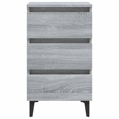 813142 vidaXL Bed Cabinet with Metal Legs Grey Sonoma 40x35x69 cm 4