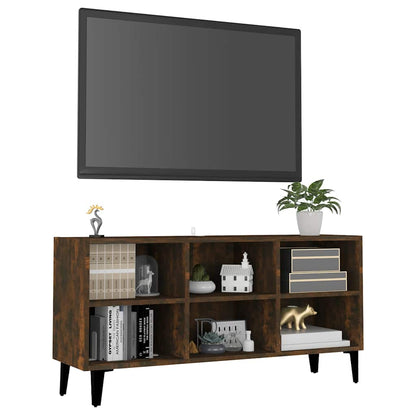 vidaXL TV Cabinet with Metal Legs Smoked Oak 103.5x30x50 cm 3