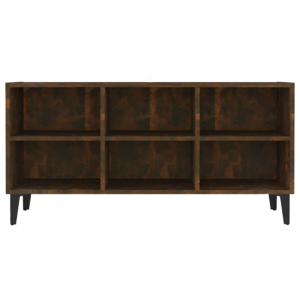 vidaXL TV Cabinet with Metal Legs Smoked Oak 103.5x30x50 cm 4