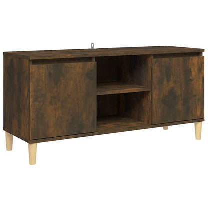 vidaXL TV Cabinet | Smoked Oak | Engineered Wood, Solid Eucalyptus Wood | Medium 2