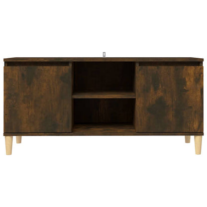 vidaXL TV Cabinet | Smoked Oak | Engineered Wood, Solid Eucalyptus Wood | Medium 3