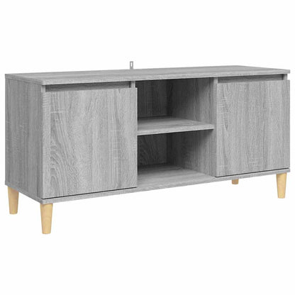 TV Cabinet with Solid Wood Legs 103,5x35x50 cm Grey sonoma