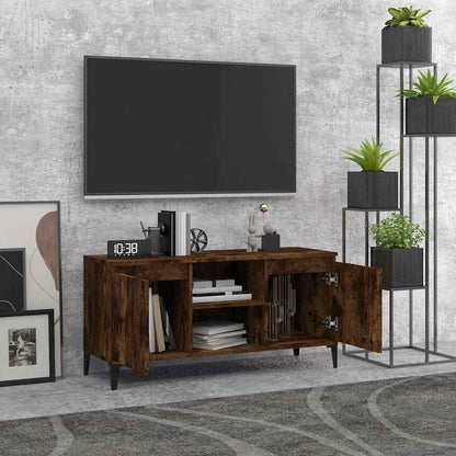 vidaXL TV Cabinet | Smoked oak | Engineered wood, Metal | Medium | TV Cabinet 3