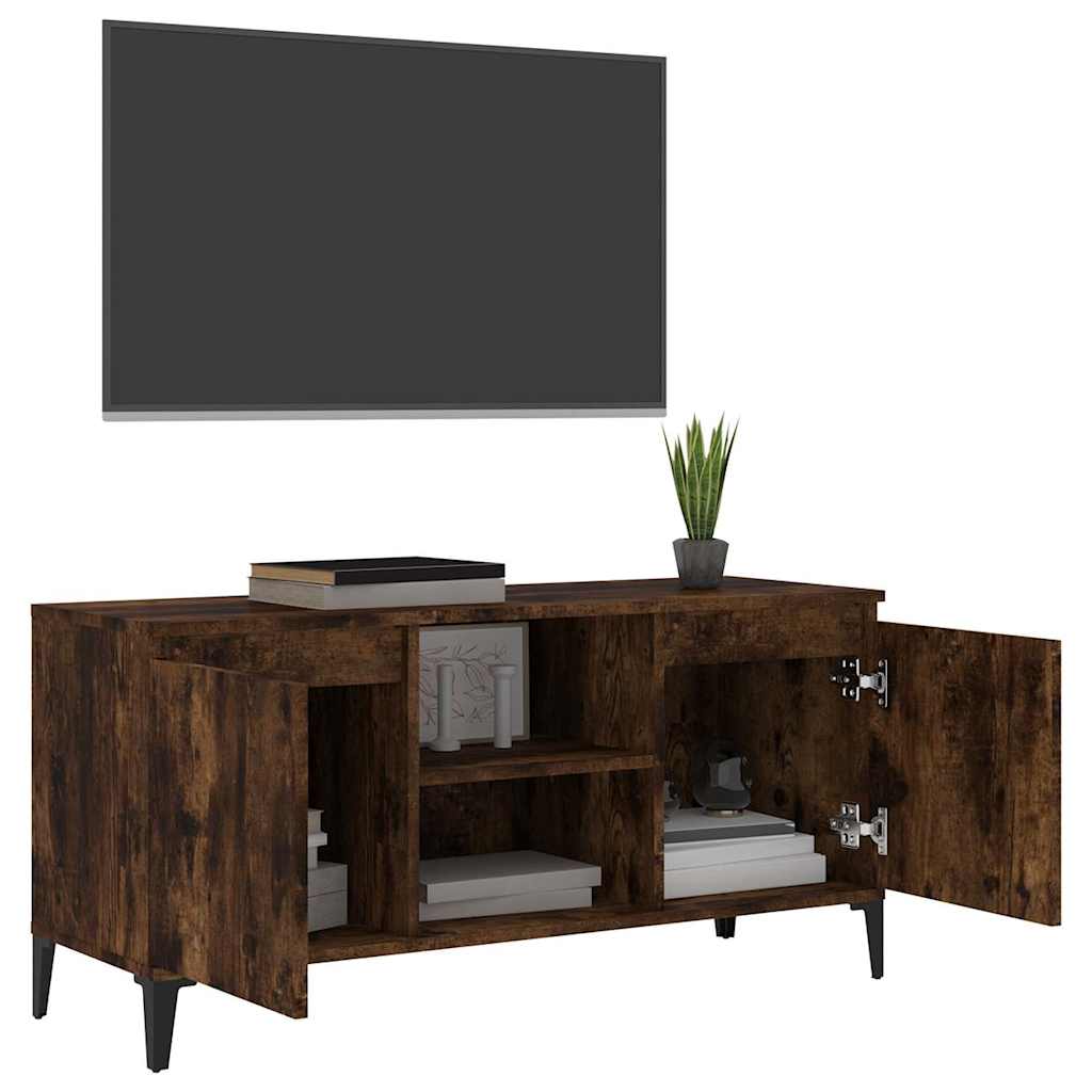 vidaXL TV Cabinet | Smoked oak | Engineered wood, Metal | Medium | TV Cabinet 4
