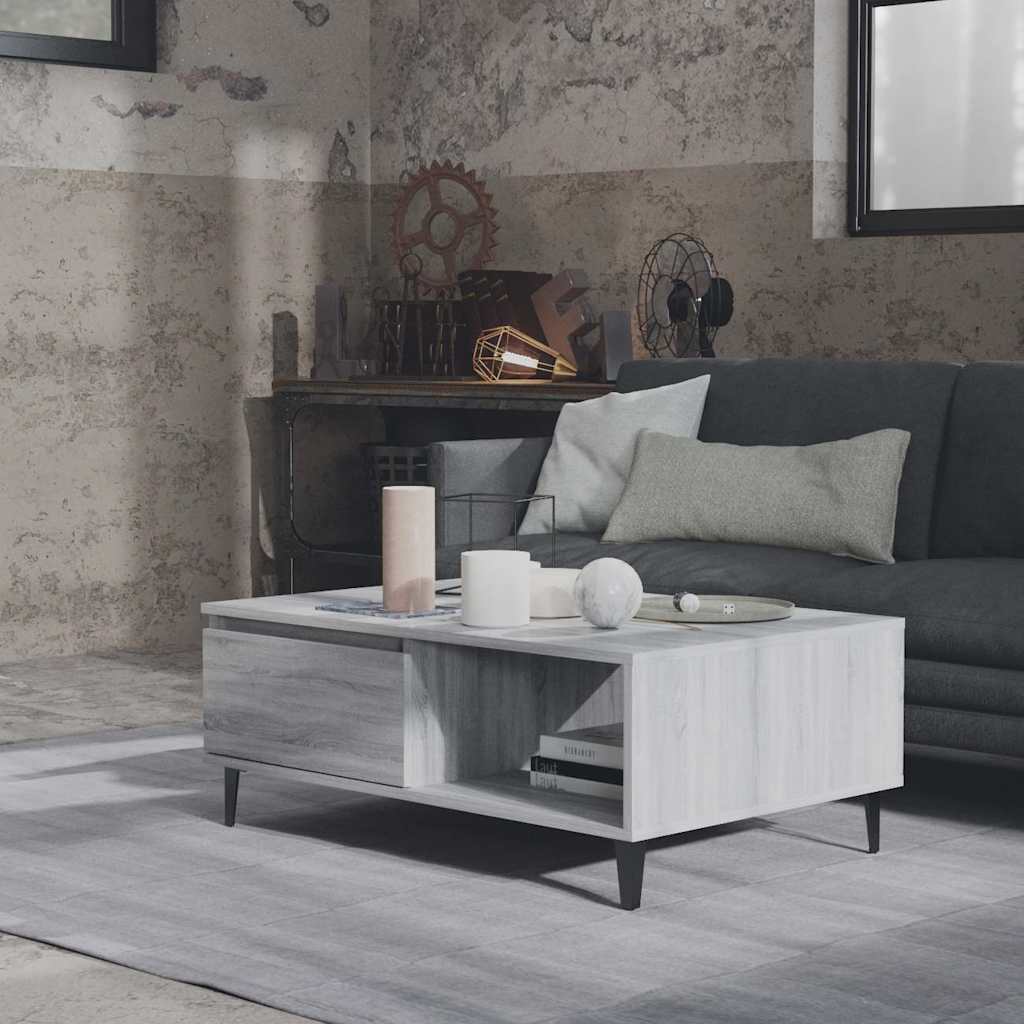 vidaXL Coffee Table Grey Sonoma 90x60x35 cm Engineered Wood 3