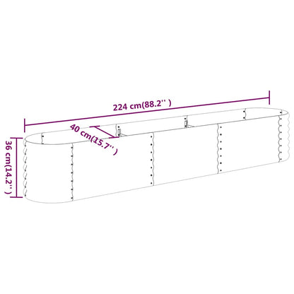 vidaXL Garden Raised Bed | Green | Powder-coated steel | 224x40x36 cm 6