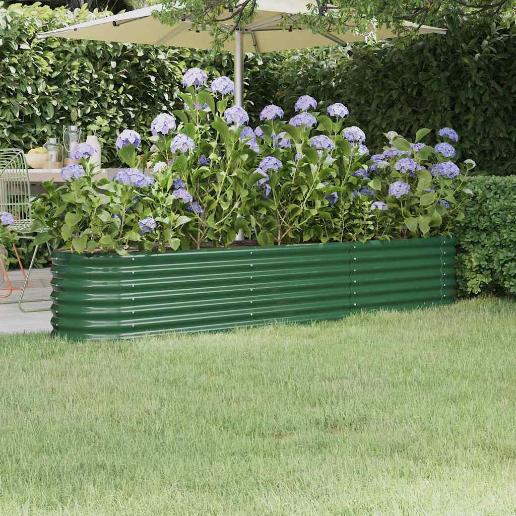 vidaXL Garden Raised Bed | Green | Powder-coated steel | 224x40x36 cm 1