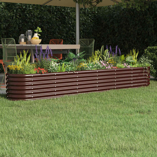 Garden Raised Bed Galvanised Steel Height 36 cm Brown 260 cm