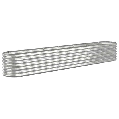 vidaXL Garden Raised Bed | Silver | Powder-coated steel | Large | Durable 2