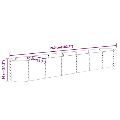 vidaXL Garden Raised Bed | Silver | Powder-coated steel | Large | Durable 6