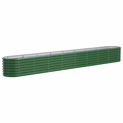 vidaXL Garden Raised Bed Galvanised Steel 332x40x36 cm Green 2