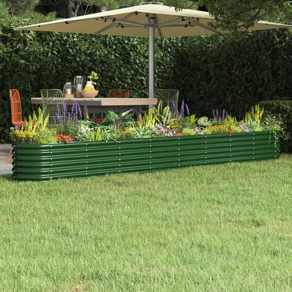 vidaXL Garden Raised Bed Galvanised Steel 332x40x36 cm Green 1