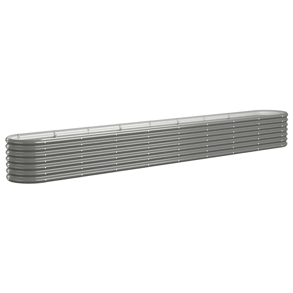 vidaXL Garden Raised Bed | Grey | Powder-coated steel | Large 2