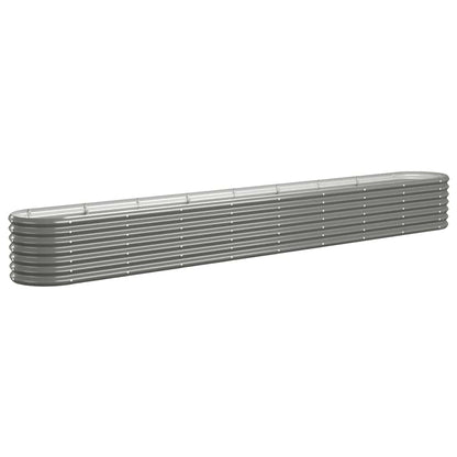 vidaXL Garden Raised Bed | Grey | Powder-coated steel | Large 2