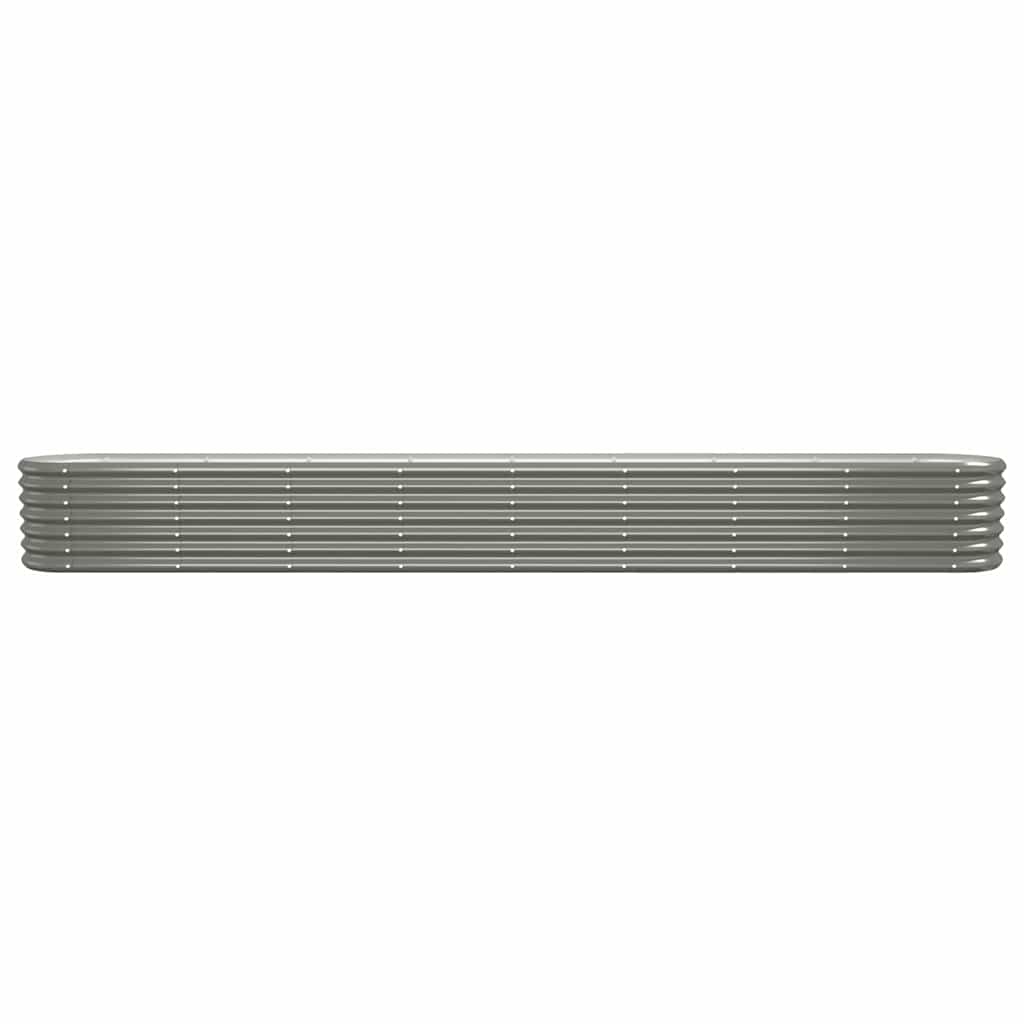 vidaXL Garden Raised Bed | Grey | Powder-coated steel | Large 3