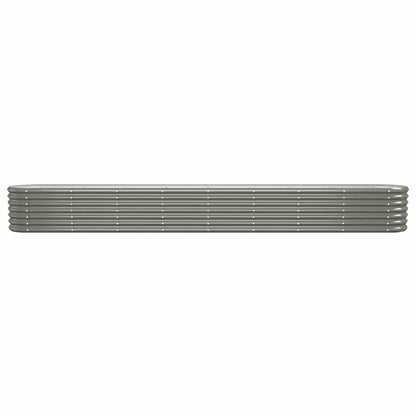 vidaXL Garden Raised Bed | Grey | Powder-coated steel | Large 3