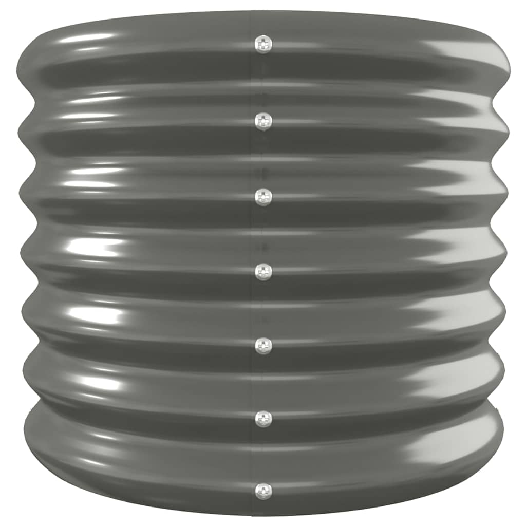 vidaXL Garden Raised Bed | Grey | Powder-coated steel | Large 4