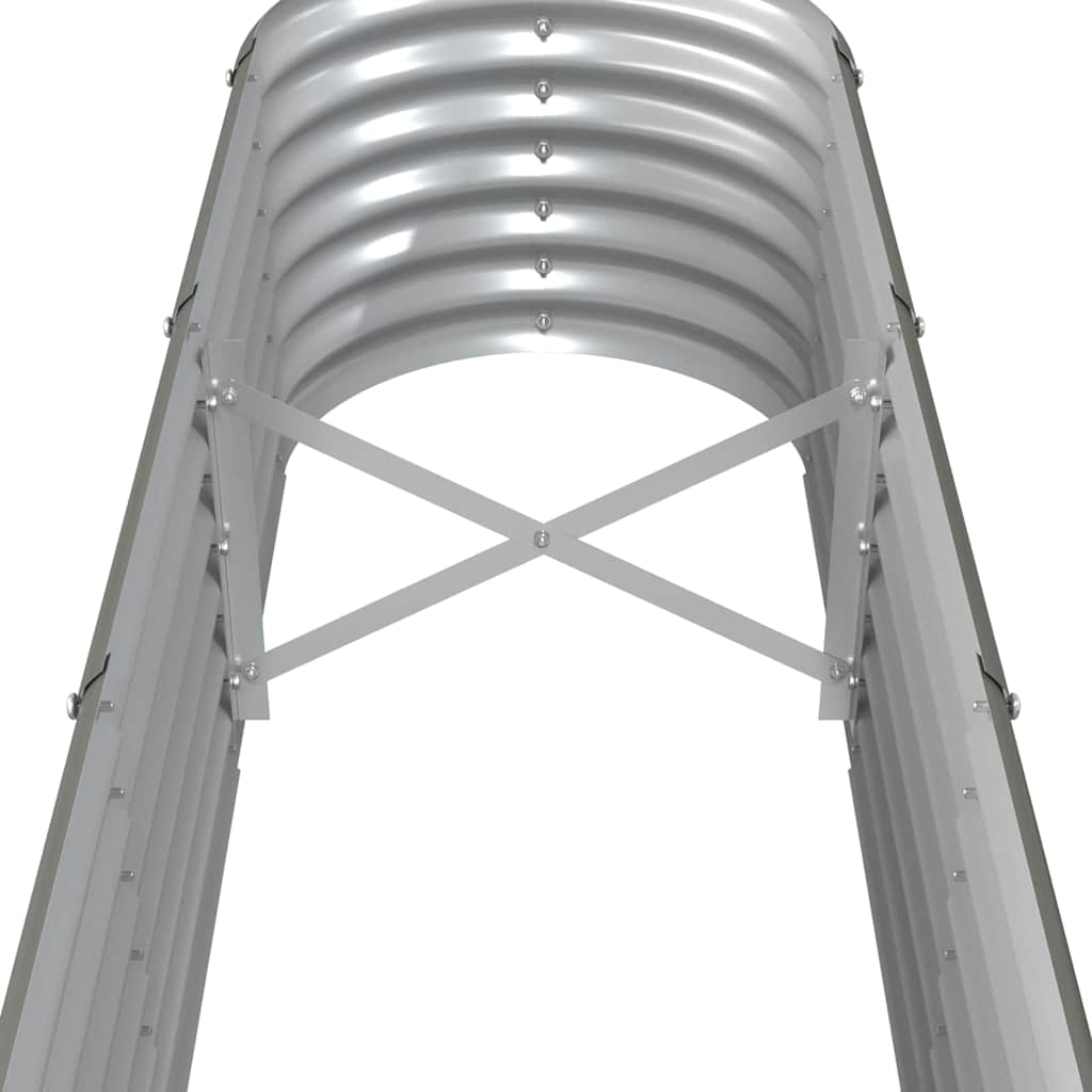 vidaXL Garden Raised Bed | Grey | Powder-coated steel | Large 5