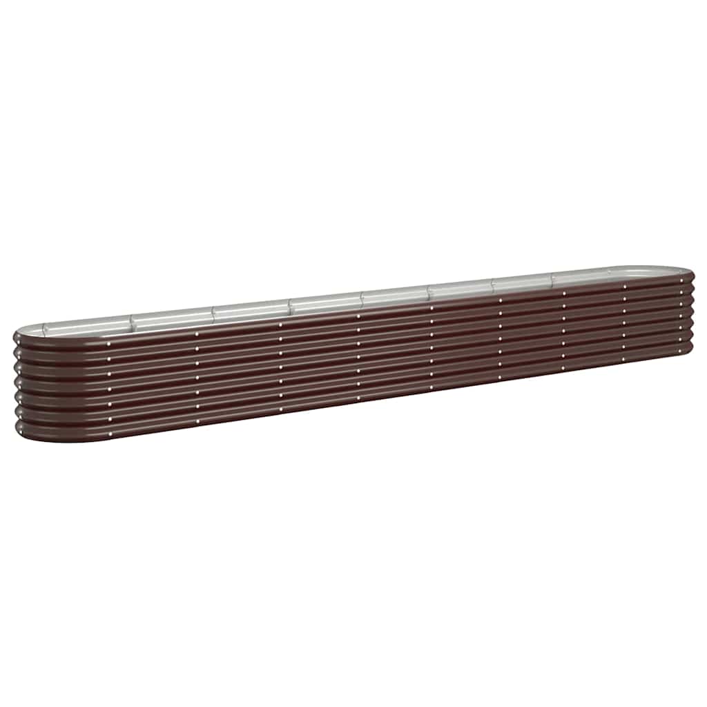 vidaXL Garden Raised Bed Galvanised Steel 332x40x36 cm Brown 2