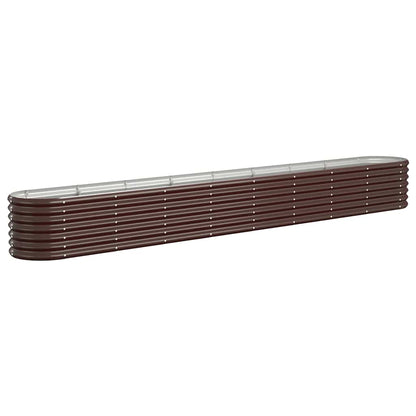 vidaXL Garden Raised Bed Galvanised Steel 332x40x36 cm Brown 2