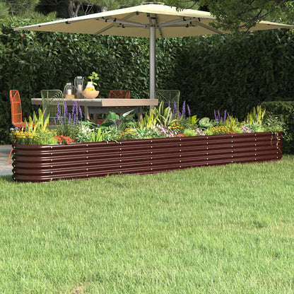 vidaXL Garden Raised Bed Galvanised Steel 332x40x36 cm Brown 1