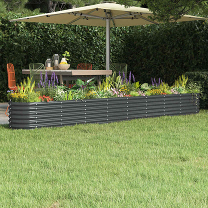 vidaXL Garden Raised Bed | Anthracite | Powder-coated steel | Large | Durable 1