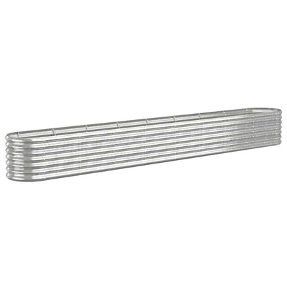 vidaXL Garden Raised Bed | Silver | Powder-coated steel | Large |  Durable 2